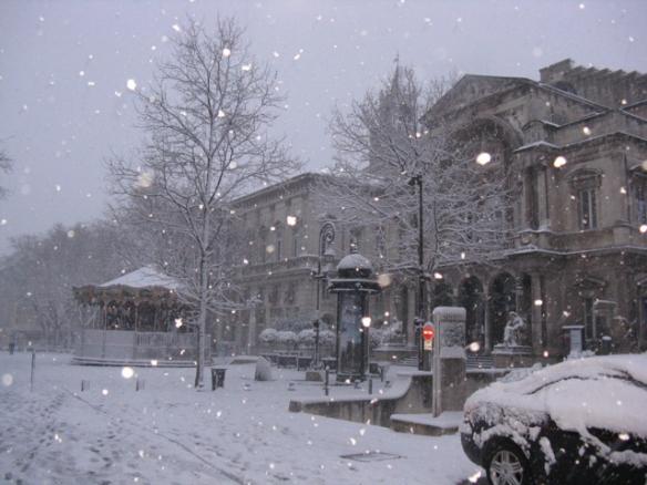 Snowy Avignon, France Snowy Avignon, France